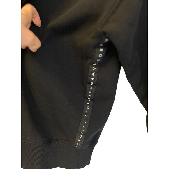 Victoria Beckham black oversized cotton sweatshirt white under arm print - Picture 5 of 13